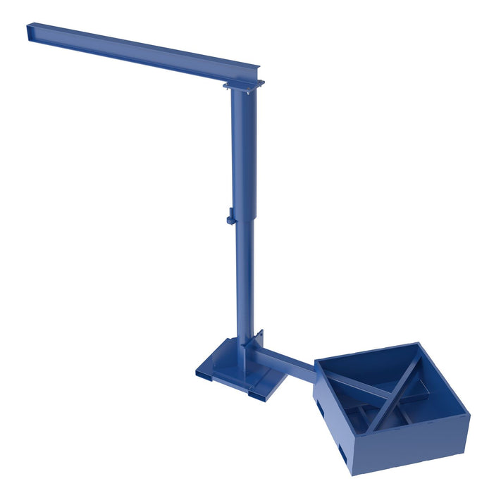 Vestil JIB-CBX-25-8-10 Steel Portable Offset Jib Crane with Empty Base 8 ft. I-Beam 250 lb. Capacity Blue