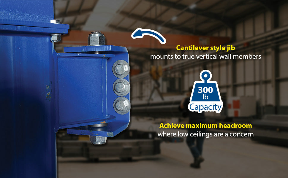 Vestil JIB-LC-3 steel low clearance tie rod jib feature overview 2