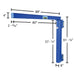 Vestil JIB-LC-3 steel low clearance tie rod jib dimensions diagram