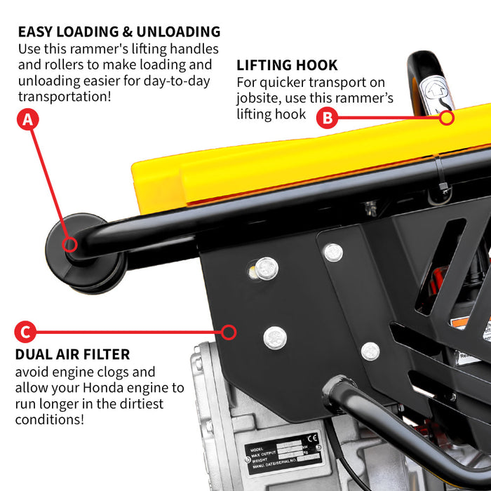 Tomahawk Power 3 HP Honda Vibratory Rammer Tamper with Honda GX100 Engine 3350 lbs/ft - Product Image 7