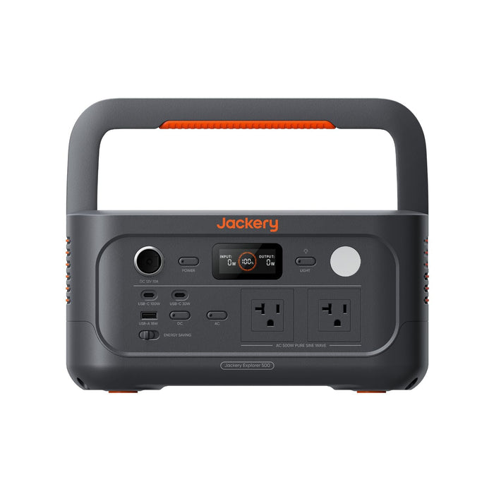 Jackery Explorer 500 v2 power station with handle up
