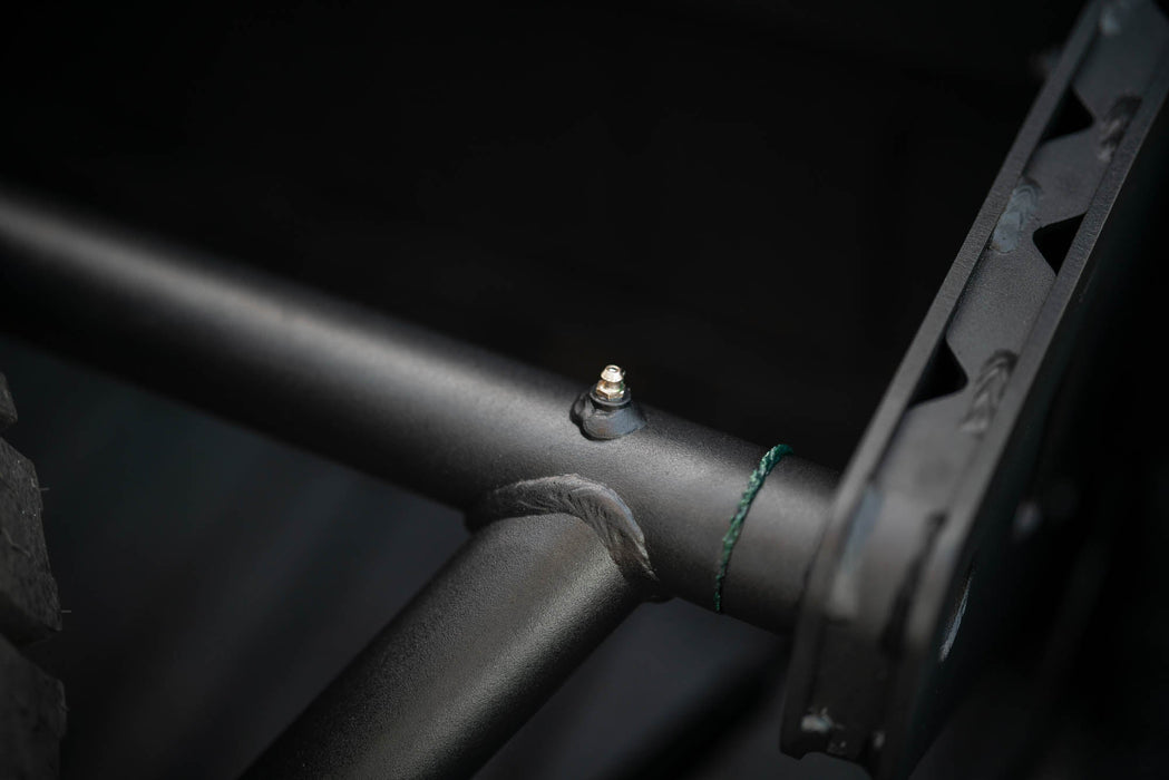 DV8 Offroad 2020-2025 Jeep Gladiator JT Adjustable In-Bed Spare Tire Carrier – on the trail, image 12 of 18