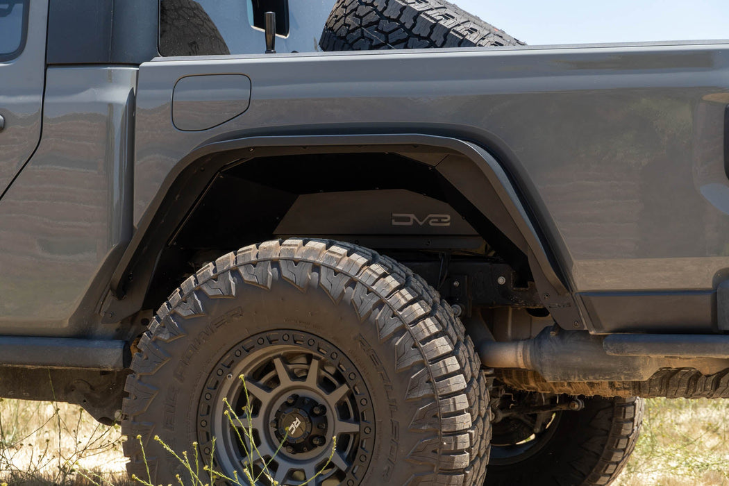 DV8 Offroad 2020-2026 Jeep Gladiator JT Rear Inner Fenders – installed on vehicle, image 5 of 14