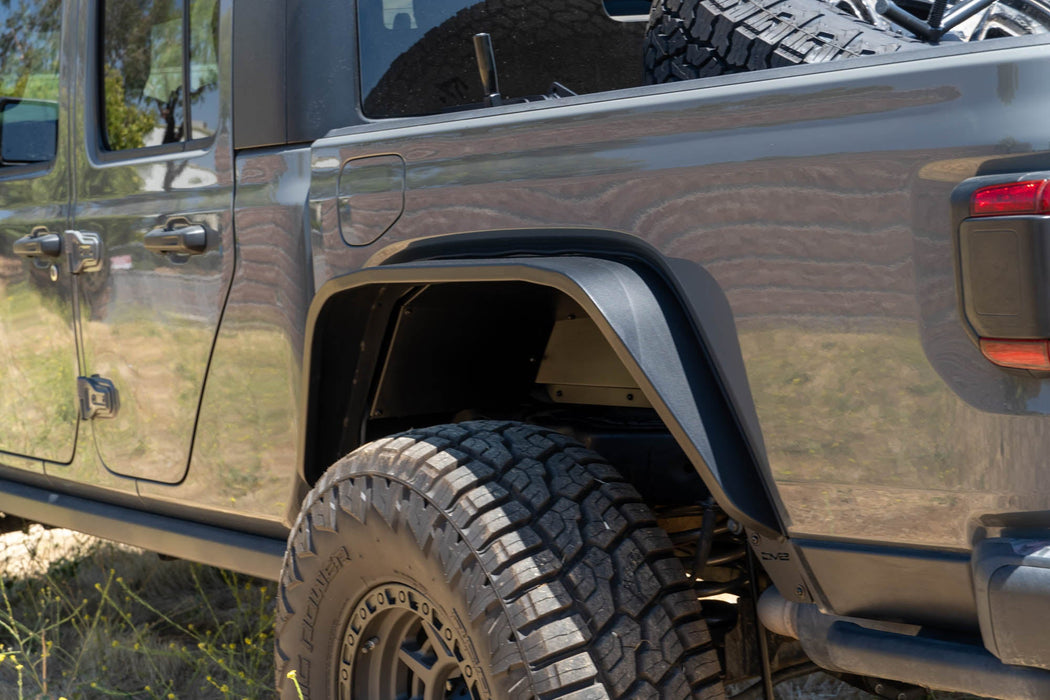 DV8 Offroad 2020-2026 Jeep Gladiator JT Rear Inner Fenders – installed on vehicle, image 7 of 14