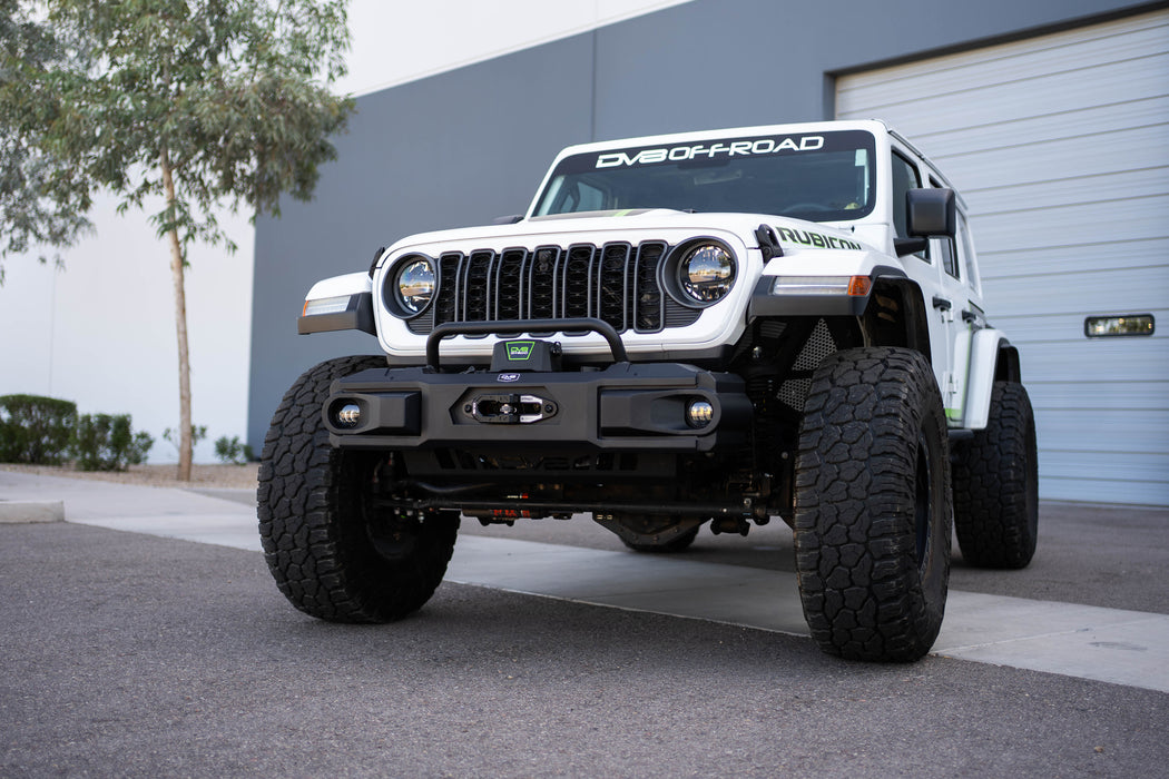 DV8 Offroad 2018-2026 Jeep Wrangler JL & Gladiator JT OE Plus Front Bumper – on the trail, image 4 of 20