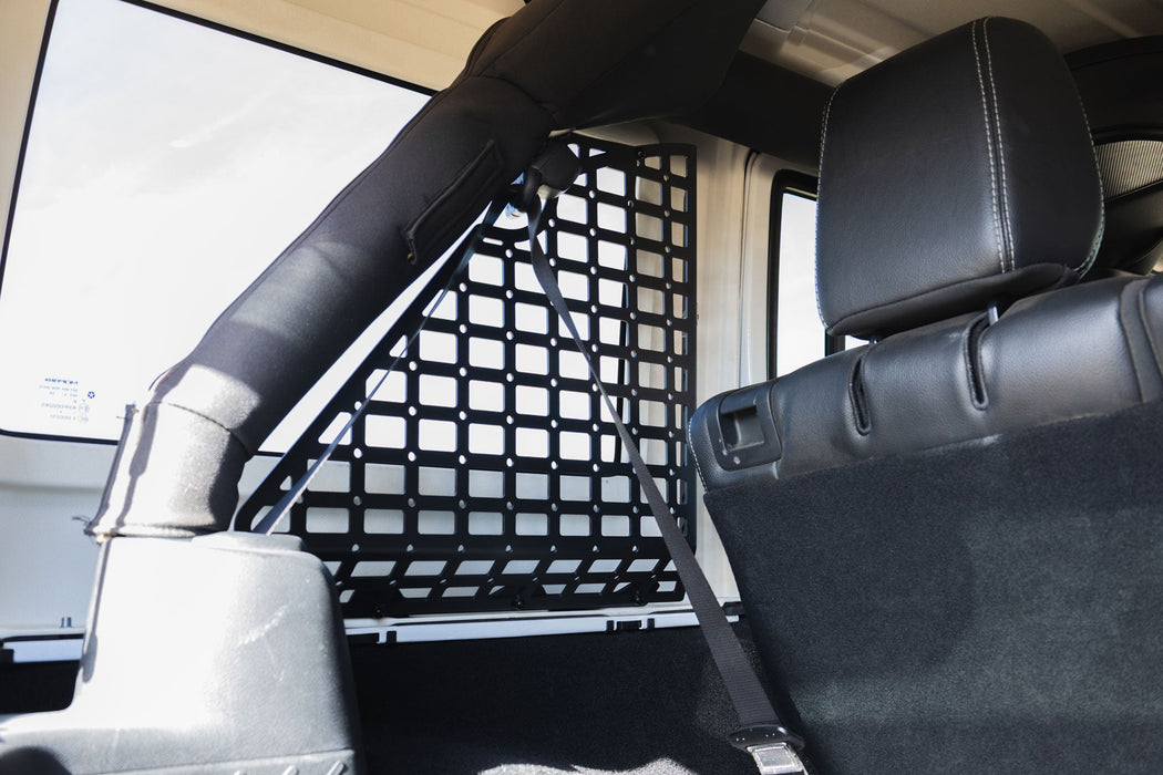 DV8 Offroad 2007-2018 Jeep Wrangler JK 4-Door Pocketed Rear Window Molle Panels – installed on vehicle, image 4 of 11