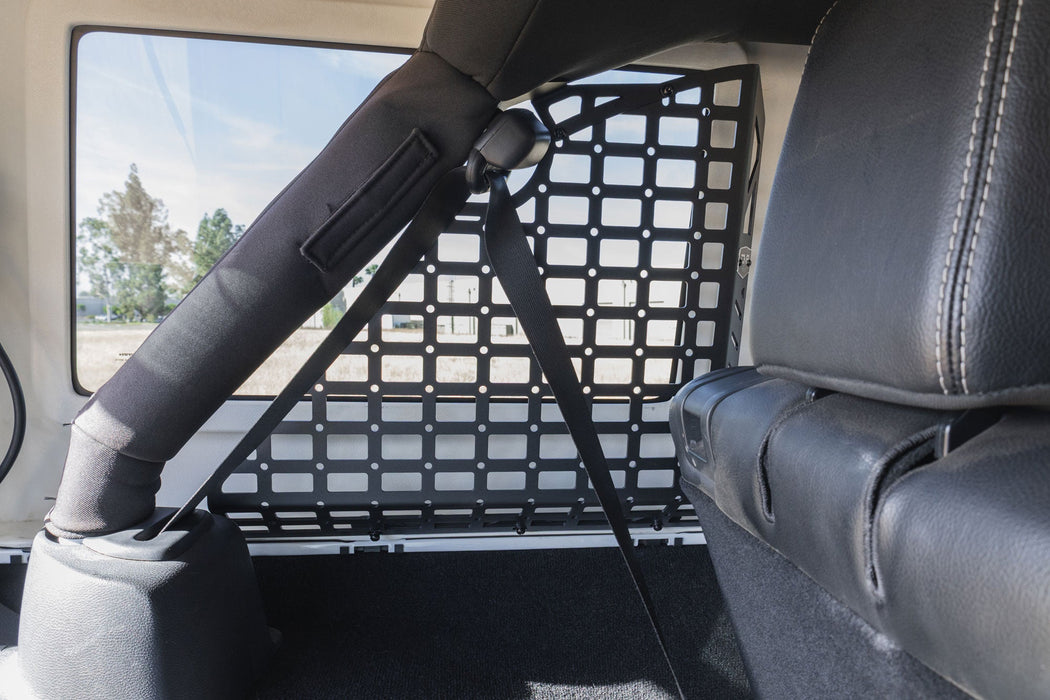 DV8 Offroad 2007-2018 Jeep Wrangler JK 4-Door Pocketed Rear Window Molle Panels – installed on vehicle, image 6 of 11