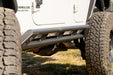 DV8 Offroad 2007-2018 Jeep Wrangler JK 4-Door Rock Sliders – installed on vehicle, image 9 of 19