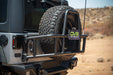 DV8 Offroad 2007-2018 Jeep Wrangler JK Body Mounted Tire Carrier – installed on vehicle, image 7 of 17