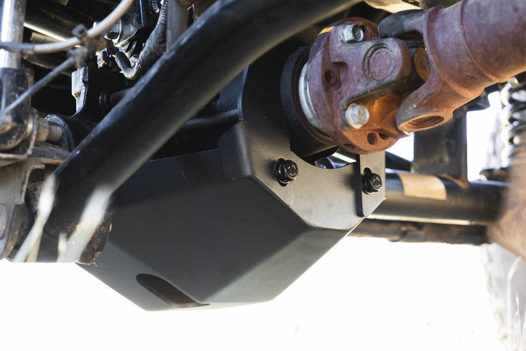 DV8 Offroad 2007-2018 Jeep Wrangler JK Dana 44 Front Differential Skid Plate – installed on vehicle, image 7 of 10