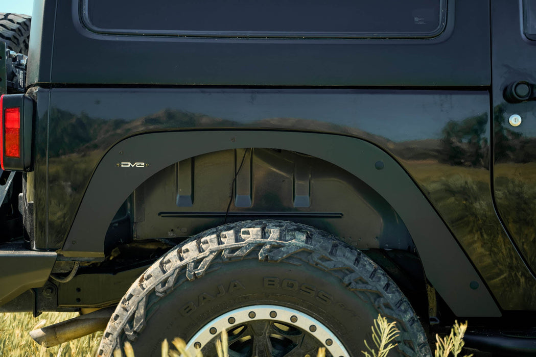 DV8 Offroad 2007-2018 Jeep Wrangler JK Fender Flare Deletes – installed on vehicle, image 3 of 16
