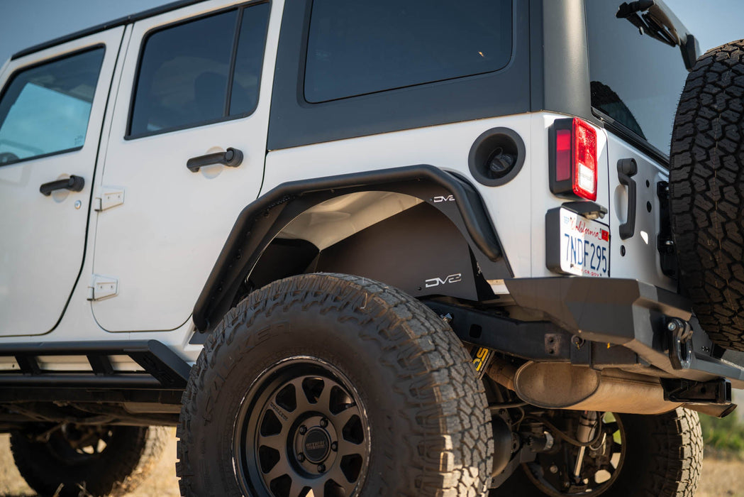 DV8 Offroad 2007-2018 Jeep Wrangler JK Rear Inner Fenders – installed on vehicle, image 3 of 17