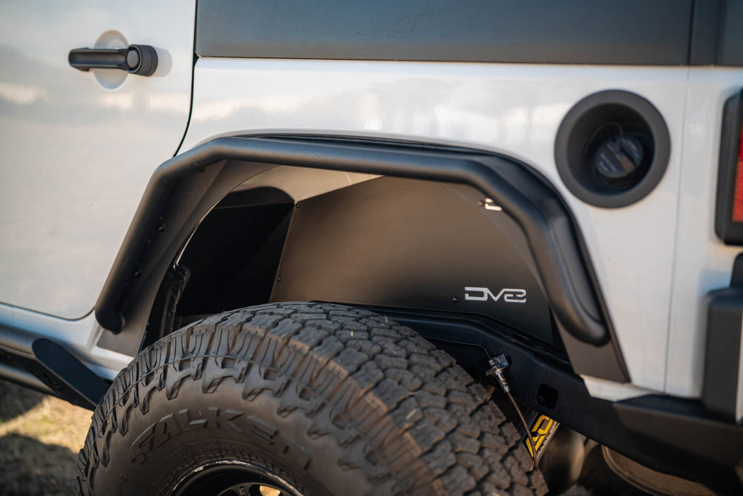 DV8 Offroad 2007-2018 Jeep Wrangler JK Rear Inner Fenders – installed on vehicle, image 11 of 17