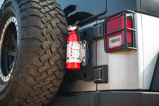 DV8 Offroad 2007-2018 Jeep Wrangler JK Tailgate Reinforcement Molle Panel – installed on vehicle, image 2 of 11