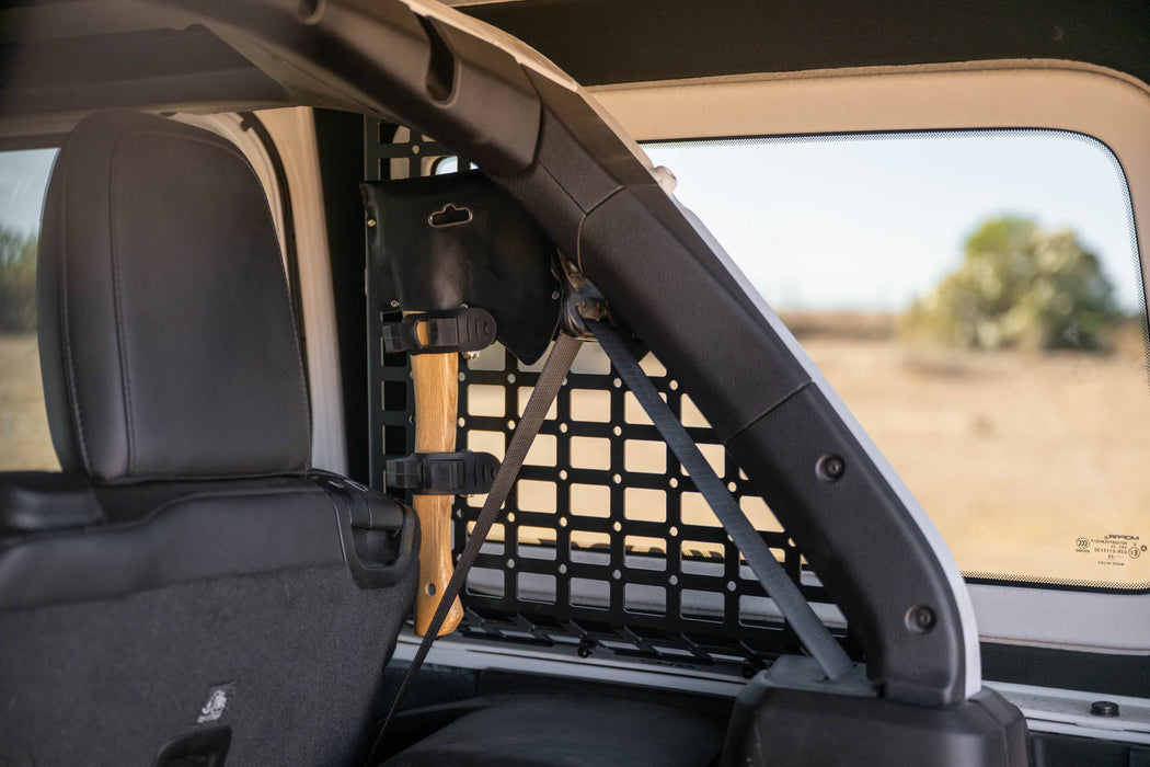 DV8 Offroad 2018-2026 Jeep Wrangler JL 4-Door Rear Window Pocketed Molle Panels – installed on vehicle, image 11 of 15