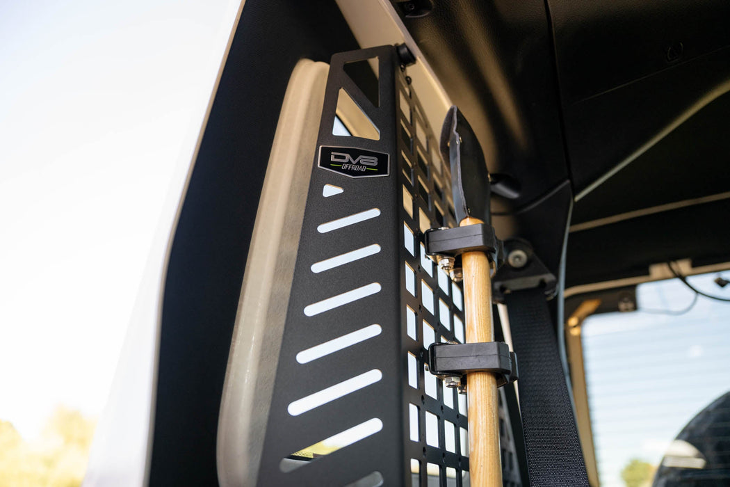 DV8 Offroad 2018-2026 Jeep Wrangler JL 4-Door Rear Window Pocketed Molle Panels – installed on vehicle, image 6 of 15