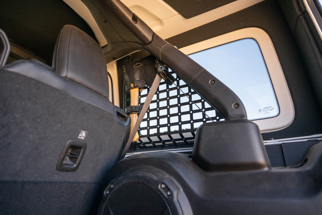 DV8 Offroad 2018-2026 Jeep Wrangler JL 4-Door Rear Window Pocketed Molle Panels – installed on vehicle, image 10 of 15