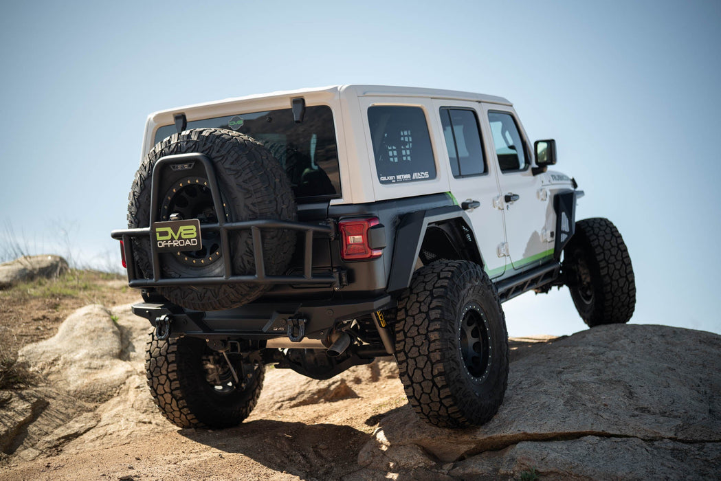 DV8 Offroad 2018-2026 Jeep Wrangler JL FS-15 Series 4-Door Rock Sliders – on the trail, image 3 of 20