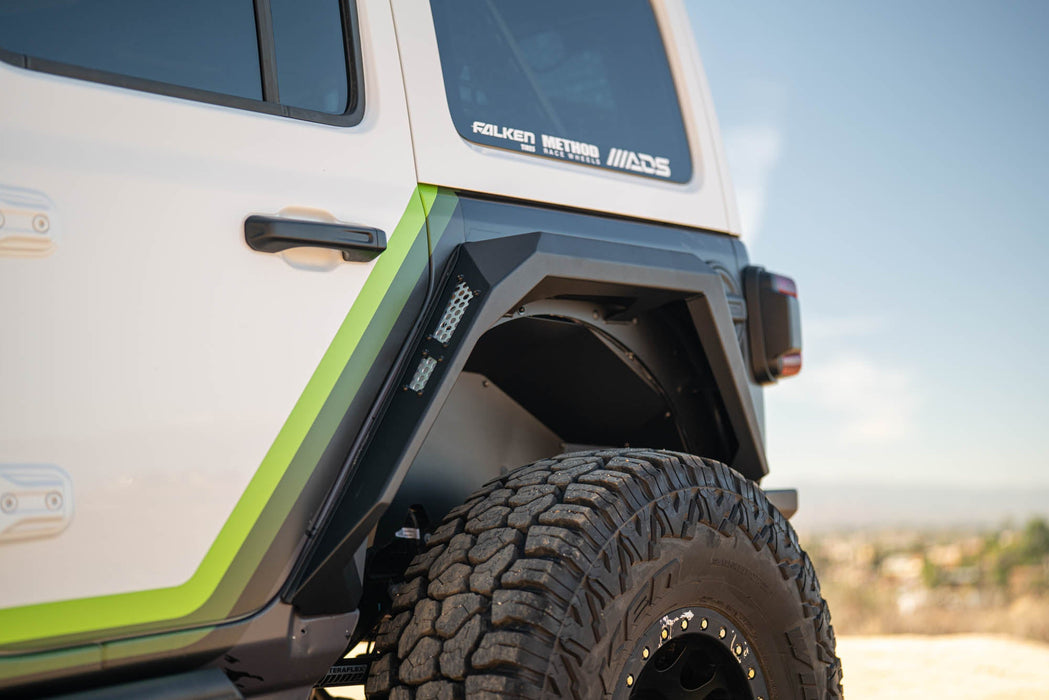 DV8 Offroad 2018-2026 Jeep Wrangler JL Armor Fender Flares – on the trail, image 7 of 16
