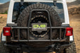 DV8 Offroad 2018-2026 Jeep Wrangler JL Body Mounted Tire Carrier – installed on vehicle, image 8 of 20