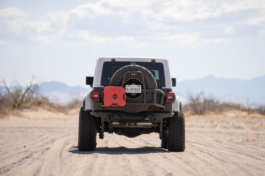 DV8 Offroad 2018-2026 Jeep Wrangler JL Body Mounted Tire Carrier – installed on vehicle, image 18 of 20