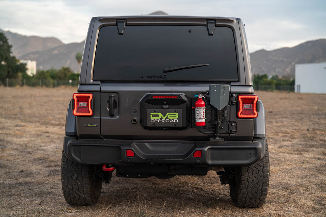 DV8 Offroad 2018-2026 Jeep Wrangler JL Tailgate Reinforcement Molle Panel – installed on vehicle, image 7 of 15