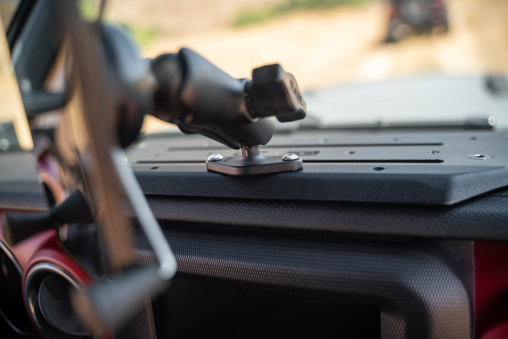 DV8 Offroad 2018-2024 Jeep Wrangler JL & Gladiator JT Device Dash Mount V2 – installed on vehicle, image 10 of 14