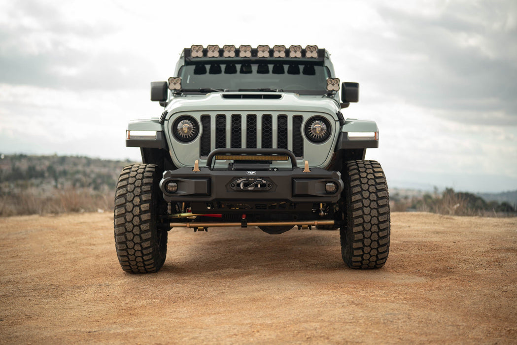DV8 Offroad 2018-2026 Jeep Wrangler JL & Gladiator JT OE Plus Front Bumper – on the trail, image 6 of 20