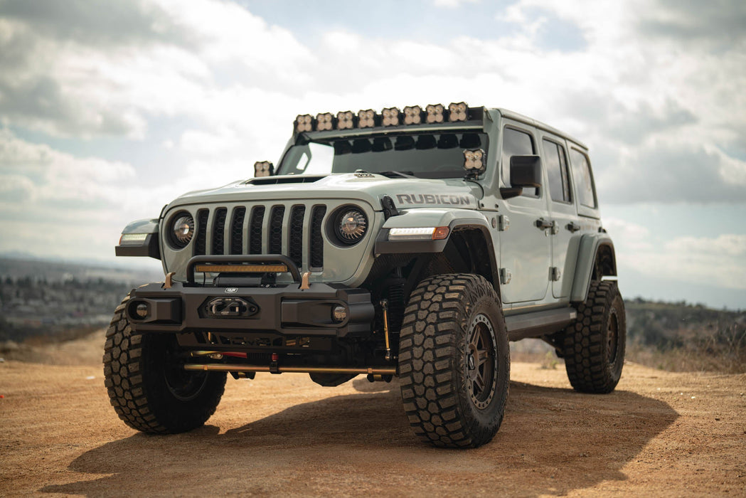 DV8 Offroad 2018-2026 Jeep Wrangler JL & Gladiator JT OE Plus Front Bumper – on the trail, image 5 of 20