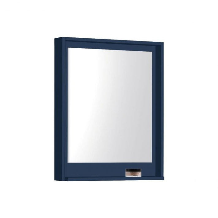 KubeBath Kube 24" Blue Finish Framed Mirror With Shelve