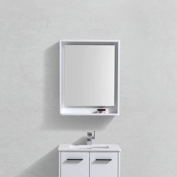 KubeBath Bosco 24" Framed Mirror With Shelve