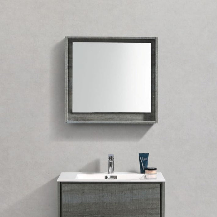 KubeBath Bosco 30" Framed Mirror With Shelve