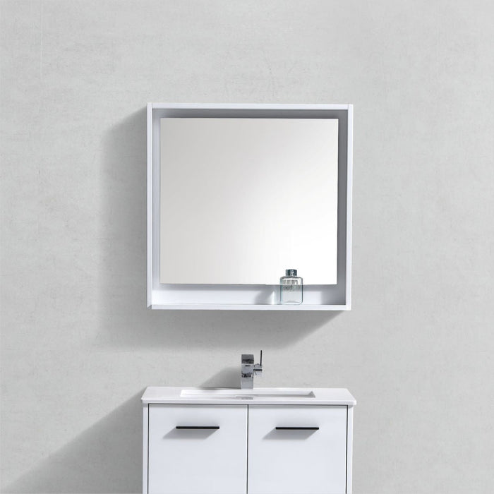 KubeBath Bosco 30" Framed Mirror With Shelve