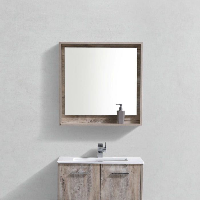 KubeBath Bosco 30" Framed Mirror With Shelve
