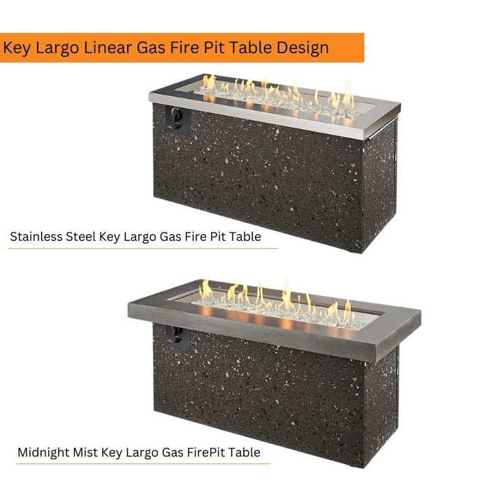 The Outdoor Greatroom Key Largo Linear Gas Fire Pit Table | KL-1242