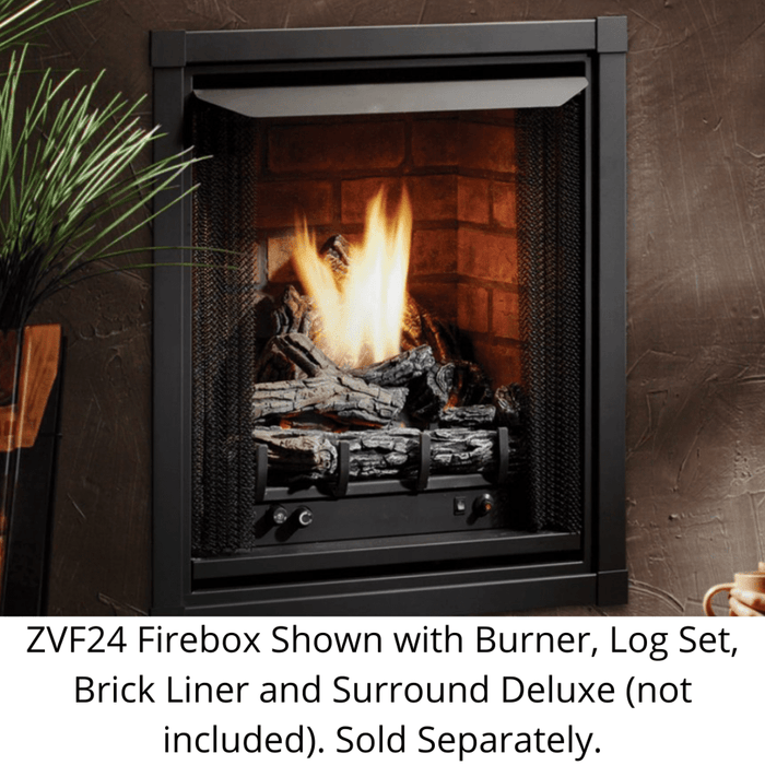 24" ZVF Zero Clearance Vent Free Gas Firebox - front view