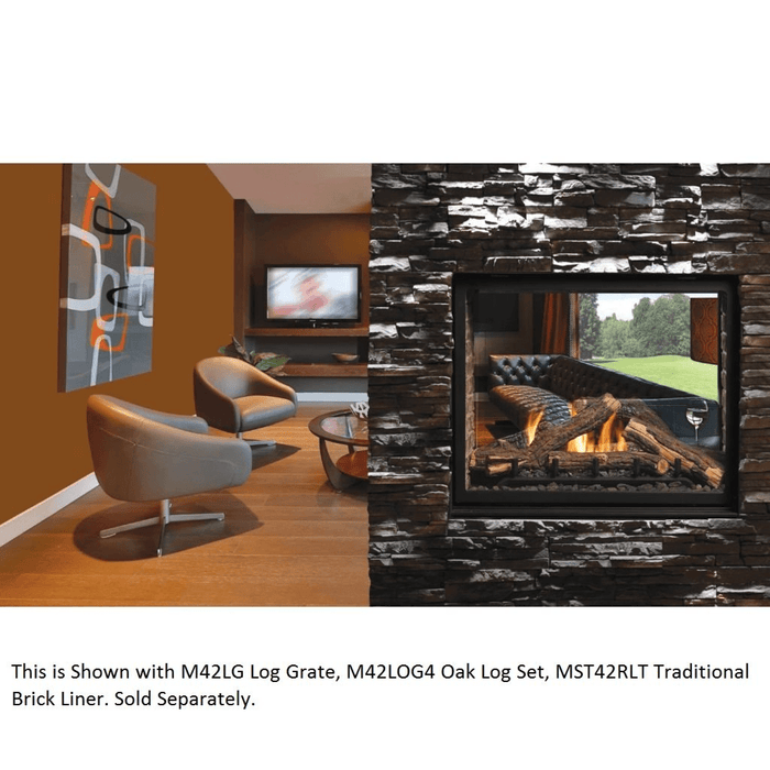 Kingsman 34" MCVST42H Zero Clearance Direct Vent See-Through Gas Fireplace Kingsman