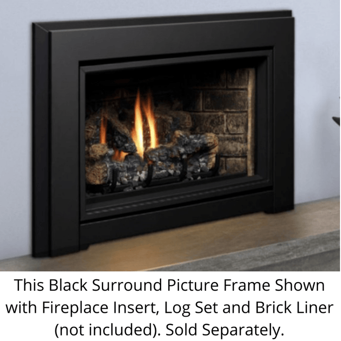 Kingsman Black Surround Picture Frame for IDV44 Series Fireplace Inserts Kingsman