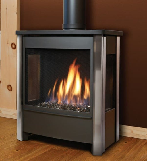 Kingsman Door Front and Vent Lid in Charcoal With Stainless Steel Posts and Safety Screen for FDV451 Direct Vent Stove Kingsman