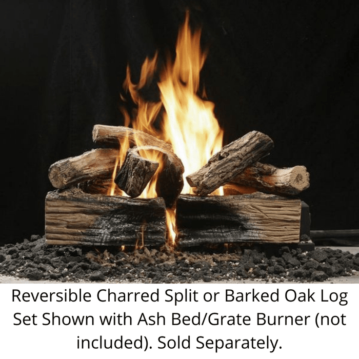 Kingsman Reversible Charred Split or Barked Oak Log Set (Logs Only) Kingsman