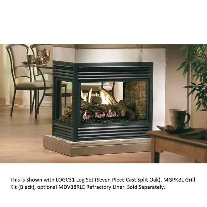 Kingsman Tempered Glass Peninsula View Kit for Multi-Sided See-Through Fireplace Kingsman