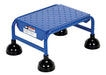 Vestil LAD-1-B-P Steel Commercial Spring Loaded Ladders 1 Perforated 16 in. Step Width 300 lb. Capacity Blue