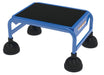 Vestil LAD-1-B Steel Commercial Spring Loaded Ladder 1 Step 16 in. Wide with Anti-Slip Rubber Mat 300 lb. Capacity Blue