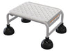 Vestil LAD-1-W-P Steel Commercial Spring Loaded Ladders 1 Perforated 16 in. Step Width 300 lb. Capacity White