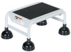 Vestil LAD-1-W Steel Commercial Spring Loaded Ladder 1 Step 16 in. Wide with Anti-Slip Rubber Mat 300 lb. Capacity White