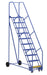 Vestil LAD-10-14-P Steel Rolling Warehouse Ladder 58 Degree 10 Perforated 23-9/16 in. Step Width 350 lb. Capacity Blue