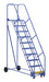 Vestil LAD-10-21-P Steel Rolling Warehouse Ladder 58 Degree 10 Perforated 23-9/16 in. Step Width 350 lb. Capacity Blue