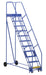Vestil LAD-11-21-P Steel Rolling Warehouse Ladder 58 Degree 11 Perforated 23-9/16 in. Step Width 350 lb. Capacity Blue