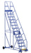 Vestil LAD-14-14-P Steel Rolling Warehouse Ladder 58 Degree 14 Perforated 23-9/16 in. Step Width 350 lb. Capacity Blue