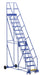 Vestil LAD-15-14-P Steel Rolling Warehouse Ladder 58 Degree 15 Perforated 23-9/16 in. Step Width 350 lb. Capacity Blue